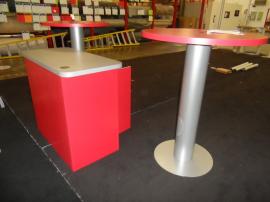 LT-116 Modular Laminate Counter with Shelf and Locking Storage and (2) Bistro Tables -- Image 2