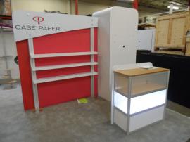 Custom eSmart with 10x10 Conversion.  Includes Large AERO Header, Storage Closet, Product Shelves, and Custom Base-lit Display Case -- Image 3