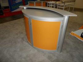 Custom eSmart Reception Podium with Locking Storage and Large Front Graphic