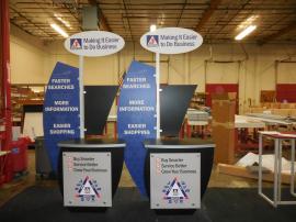 (2) Custom Modular Kiosks with Signage and Locking Storage -- Image 1