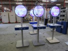 (4) MOD-1447 Charging Stations with Backlit Graphics, USB Ports, 110 Outlet, and Vinyl Applied Graphics [