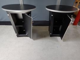 RENTAL: Includes (2) RE-1223 Tapered Counter Kiosks with Black Laminated Finish and Locking Storage