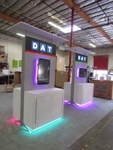 Two-sided Workstations with Canopy, Backlit Logo, LED RGB Accent Lights, and Locking Storage