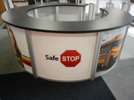 RENTAL:  RE-1226 Circular Counter with Graphics and Shelves