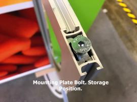 Mounting Plate Bolt Storage Position. Attached to Support Leg.