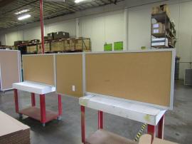 (2) Office Safety Dividers with Engineered Aluminum Frame and Clear Plex Infill (shown with protective paper)