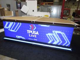 Custom 10 ft. and 8 ft. Designs with Backlit Graphics, LED Accent Lights, and Raised Clear Plex Counter Top