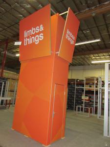 Custom Gravitee One-Step Tower with Attached SEG Fabric Graphics and Locking Closet Storage