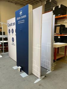 Modified VK-1361 Portable Exhibits with Tension Fabric Graphics, Backlit Tower, and Monitor Mounts -- View 4