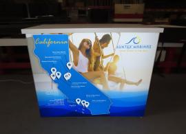 MOD-1700 Backlit Reception Counter with Fabric Graphic, Internal Shelf, and Locking Storage