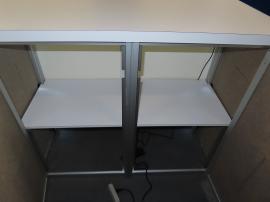 MOD-1700 Backlit Reception Counter with Fabric Graphic, Internal Shelf, and Locking Storage -- View 2
