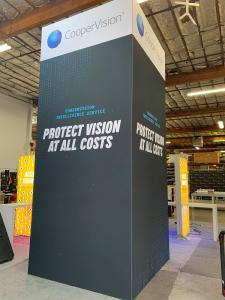 RENTAL: Custom Island Rental Design with (2) 4 ft Wide x 8 ft. High Double-Sided Lightbox Kiosks -- View 5