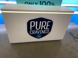 RENTAL: Custom Inline Gravitee System Design with (6) 53" Wide x 12" Deep White Laminated Shelves with LED Lighting -- View 5