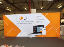 Double-sided SuperNova LED Lightboxes with SEG Tension Fabric Graphics:  (1) 10 x 20 and (2) 10 x 10 Lightboxes
