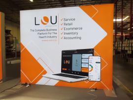 Double-sided SuperNova LED Lightboxes with SEG Tension Fabric Graphics:  (1) 10 x 20 and (2) 10 x 10 Lightboxes -- View 3