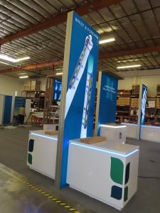Custom Island Exhibit w/ Laminated Extrusion Canopy, Backlit Tension Fabric Graphics -- View 4