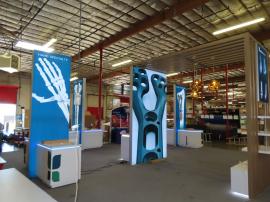 Custom Island Exhibit w/ Laminated Extrusion Canopy, Backlit Tension Fabric Graphics -- View 5