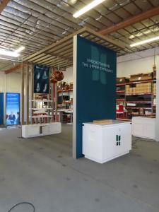 Custom Island Exhibit w/ Laminated Extrusion Canopy, Backlit Tension Fabric Graphics -- View 6