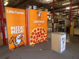 Modified VK-1971 SuperNova Lightbox with SEG Fabric Graphics, Monitor Mount, and MOD-1701 Backlit Modular Counter with Locking Storage -- View 2