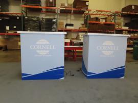 Modified MOD-1703 Backlit Counters (38" W x 24" D x 40" H) with Fabric Graphic and Locking Storage -- View 2