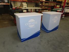 Modified MOD-1703 Backlit Counters (38" W x 24" D x 40" H) with Fabric Graphic and Locking Storage -- View 3