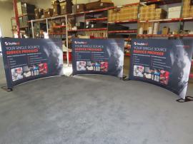 (3) Aero TF-407 Tabletop Displays with Aluminum Frames, Pillowcase Fabric Graphics, and LED Stem Lights