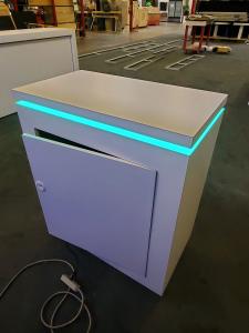 Modified VK-1959 SuperNova Lightbox with SEG Fabric Graphic, Printed Wings, and MOD-1724 Custom Counter with RGB Accent Lights and Locking Storage -- View 3