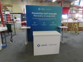 VK-1970 Backlit SuperNova Exhibit with Tension Fabric Graphic and MOD-1700 Backlit Counter with Locking Storage -- View 3