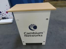 VK-1372 SuperNova Lightbox with Tension Fabric Graphics, (2) LED Stem Lights, Monitor Mount, and SYM-407 Counter with Locking Storage -- View 3