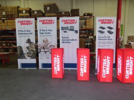 (4) Pronto Banner Stands and (4) Aero Tube Frame Lightboxes