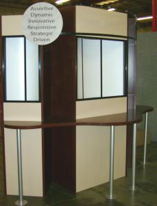 10' x 10' Custom Euro LT Modular Display with Light Boxes and Custom Counter