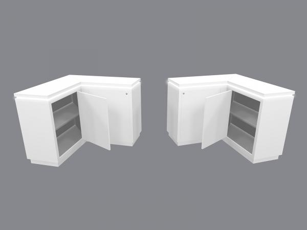 RE-1516 Trade Show Custom Rental Counter with Door and Interior Shelf -- Image 3