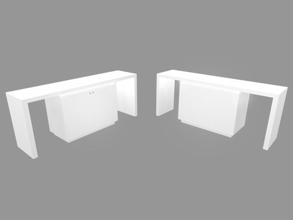 RE-1611 Waterfall Workstation Counter with RE-1575 Counter-- Image 2